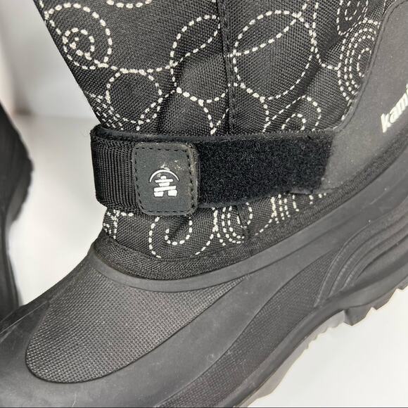 KAMIK snow boots women's 6 black white swirl insulated waterproof winter ankle - Picture 9 of 14